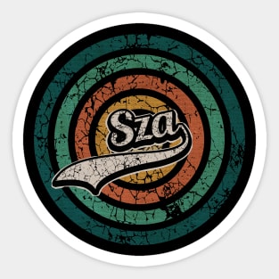 Sza // Retro Circle Crack Vintage Sticker